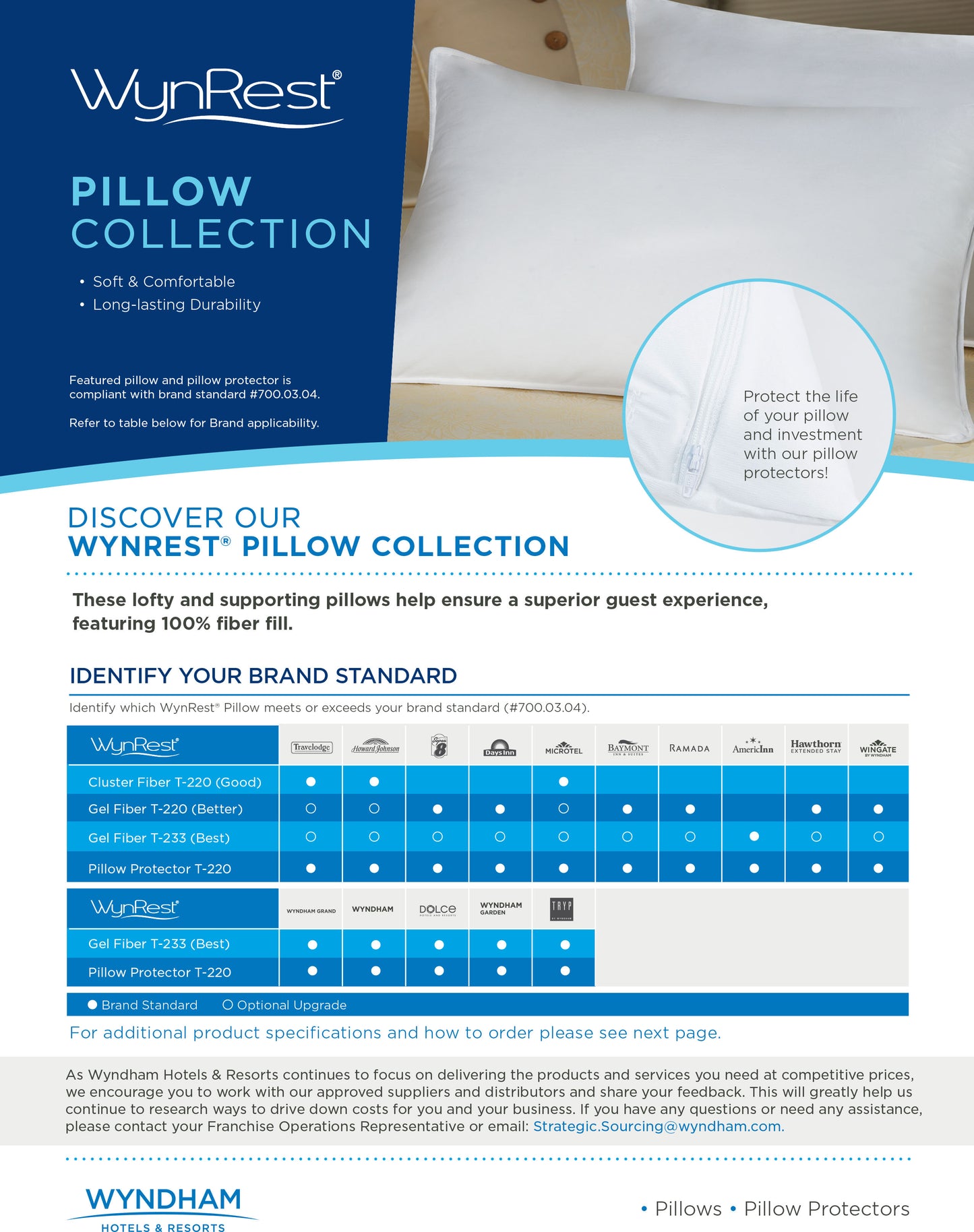 Wynrest Standard Park B Microfiber Gel Pillow - Firm